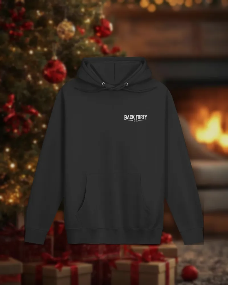 Tinsel & Tailgate Unisex Hoodie by Back Forty Co., front view